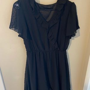 Black Ruffle Sleeve Dress